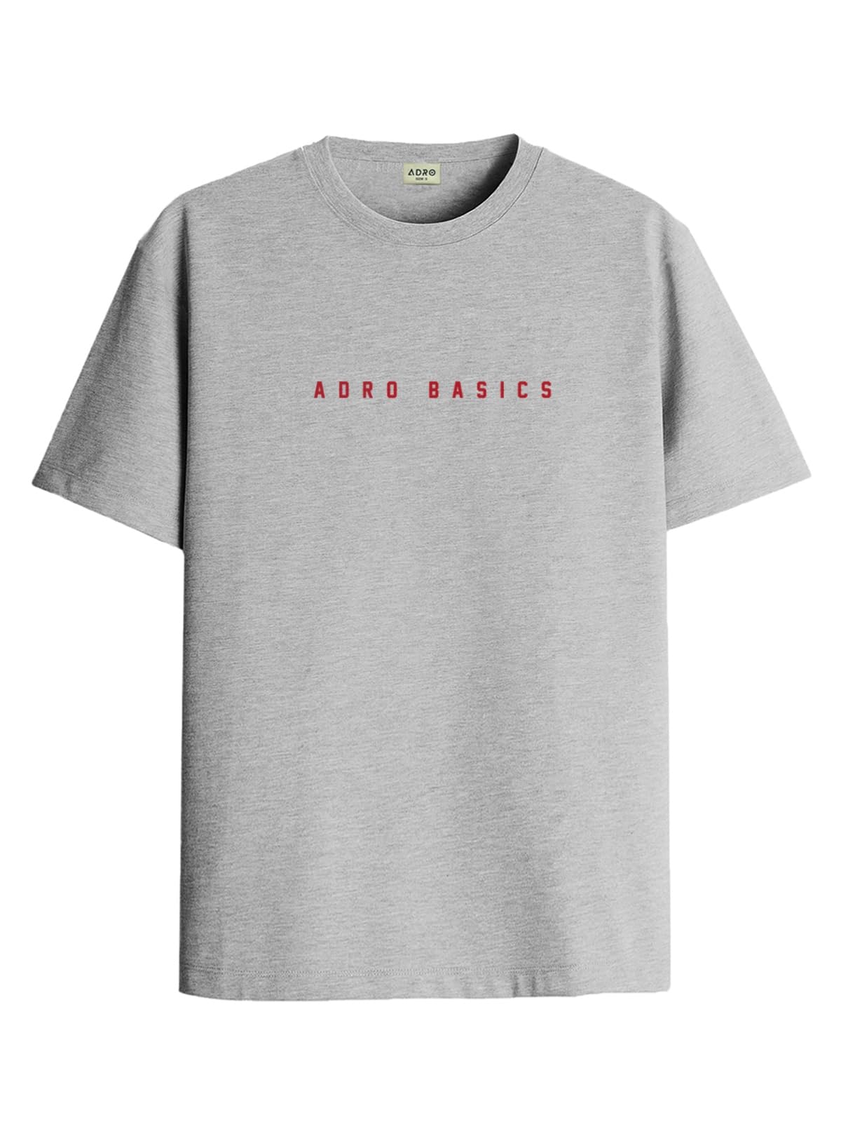 ADRO Mens Solid Regular Fit T-Shirt (RN24-AR2-GR_Grey