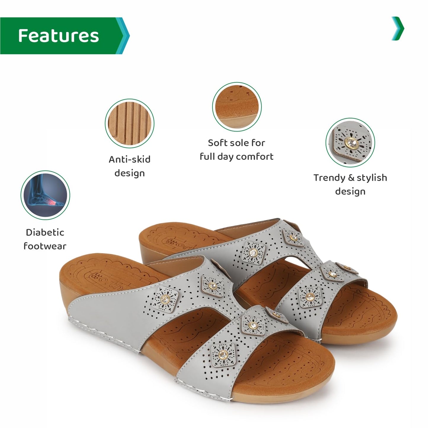 Ortho Joy Doctor Slipper For Women Fancy || Orthopedic WomenS Slipper || Comfortable Regular Wear Slippers For Women