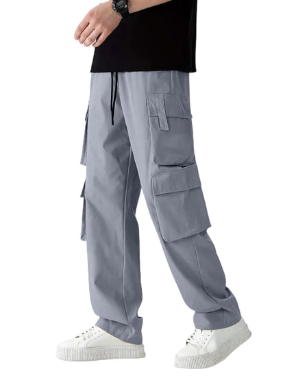Indoprimo Regular Casual Pants (Denver-Cargo Men_Grey