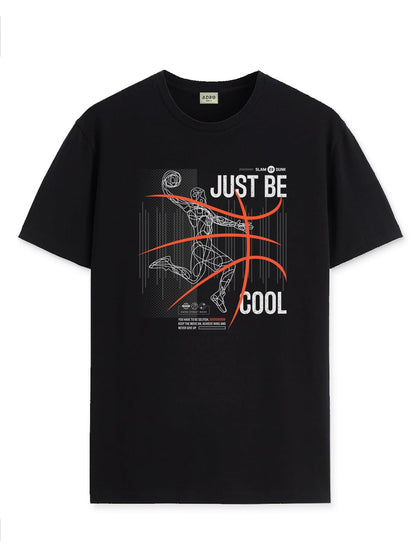 ADRO Men's Graphic Printed 100% Cotton T-Shirt - Regular Fit, Printed T-Shirts for Men (RN24-BCL-BL_Black)