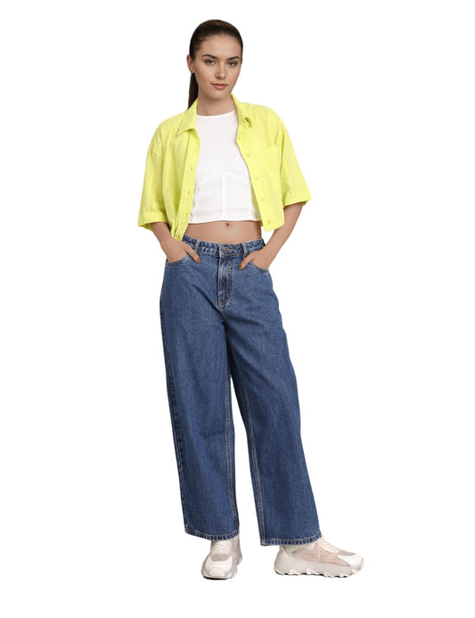 Inkd WomenS Baggy Jeans (Inkss25Wjn-608_Denim Divine