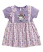 BUMZEE Baby Girls Cotton Round Neck Half Sleeves Floral Print Above Knee Length Frock/Dress Lilac & Lavender - 6-12 Months (Peb1