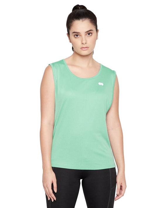 Clovia Womens Comfort Fit Activewear Sports Tank Top (AT0167P11_Green_XXL)