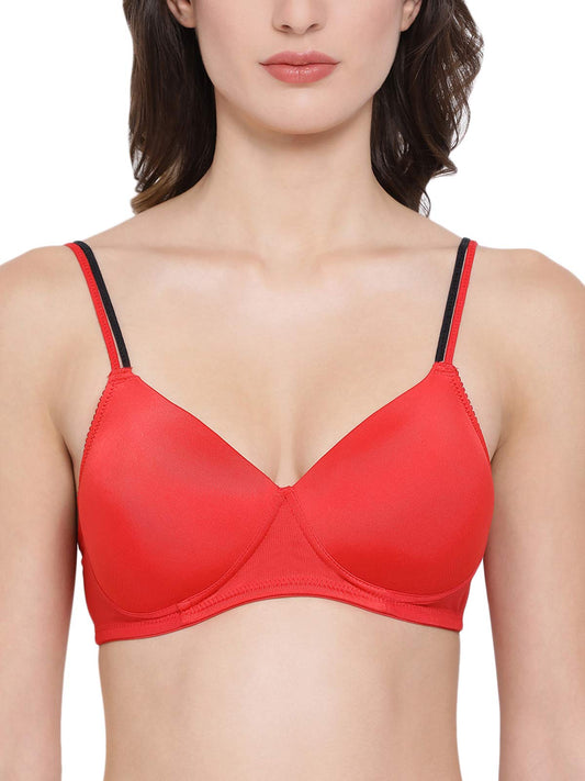 Clovia WomenS WomenS Padded Non-Wired T-Shirt Bra In Red (Br1737A04_Red_38C)