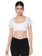 AVANOVA Slim Fit Western for Womens Ruched Solid Tunic Top_White Butti