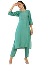 Soch Women Green Viscose Embellished Kurta Set