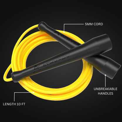 ATHVERV Pro Boxer Jump Rope - Speed Skipping Rope for Boxing Workout, Yellow, PVC Material