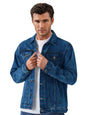 Kotty MenS Classic Long Sleeves Denim Jacket(Blue,Xl)