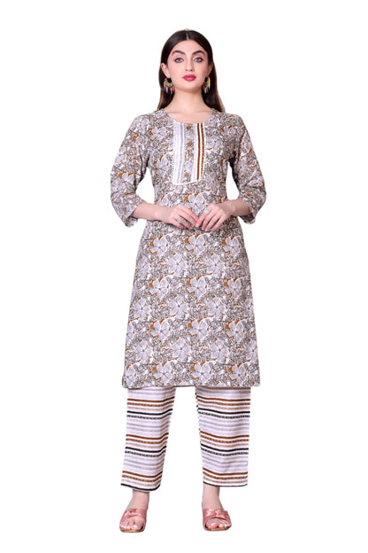 Shiv Textiles Pure Cotton Kurta Pant Set For Women
