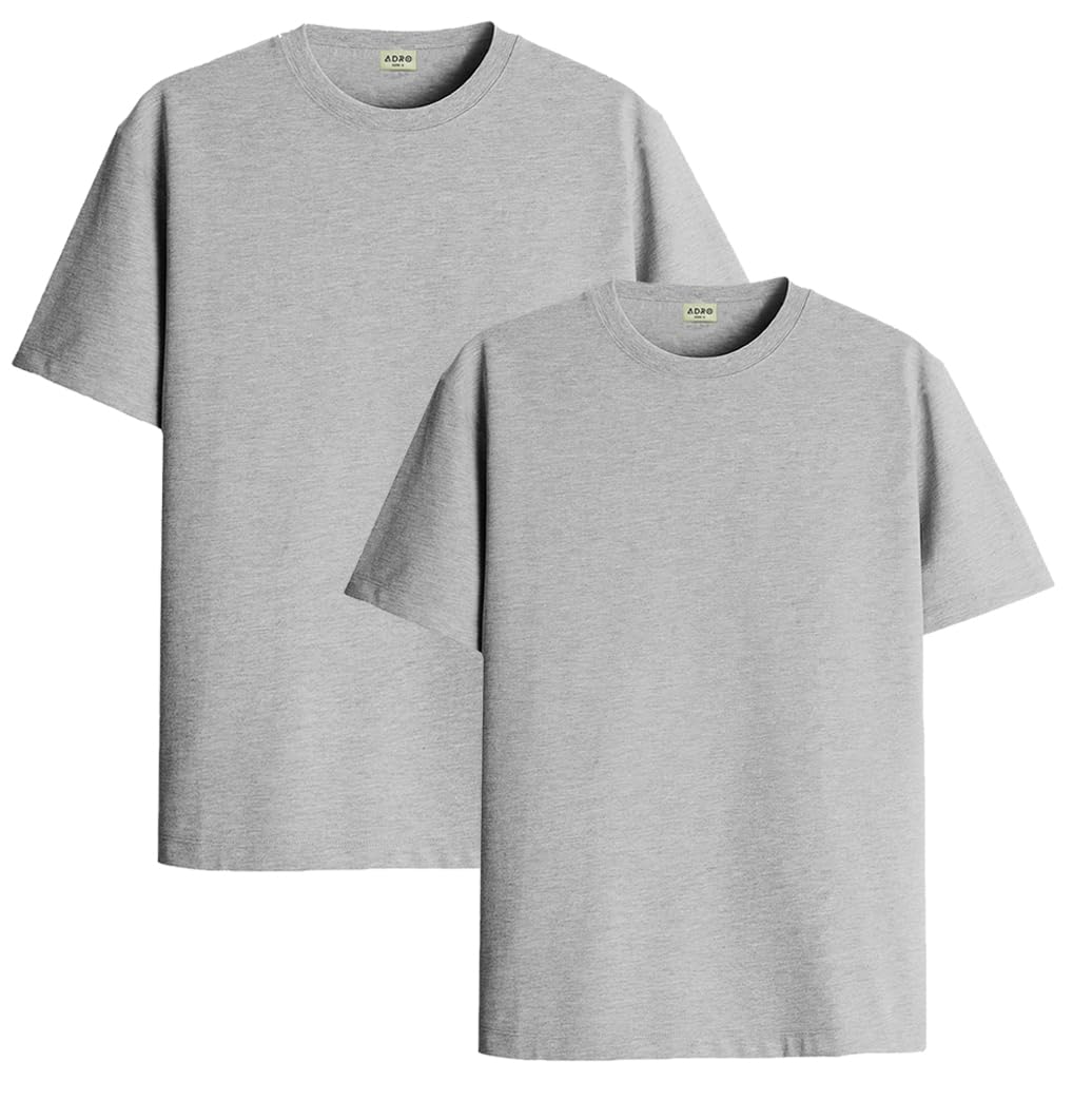 ADRO T Shirts Pack of 2 Mens Tshirts Cotton T Shirts for Men Tshirt T-Shirts Combo T Shirts Tshirts for Men Plain Solid Tshirts