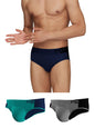 Xyxx MenS Underwear Dualist Intellisoft Antimicrobial Micro Modal Brief Pack Of 3 (Black Iris & Black;Navigate & Black Iris;Ste