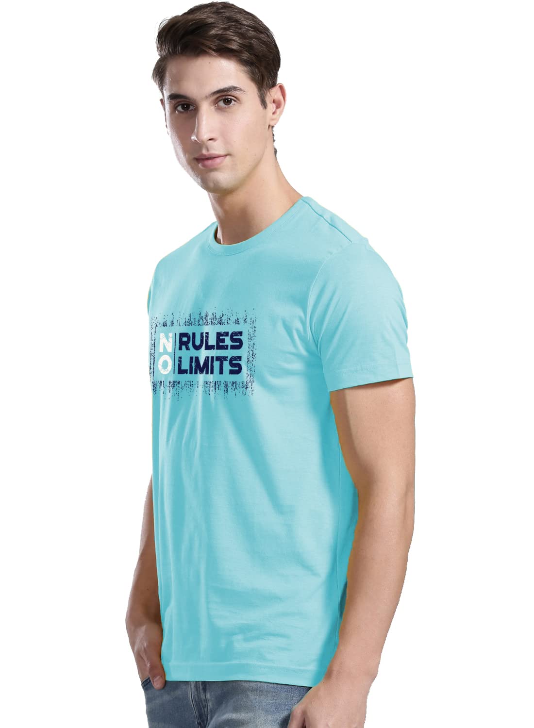 ADRO No Rules No Limits Mens Printed T-Shirt (RNR-M-LIM-MI_Mint)