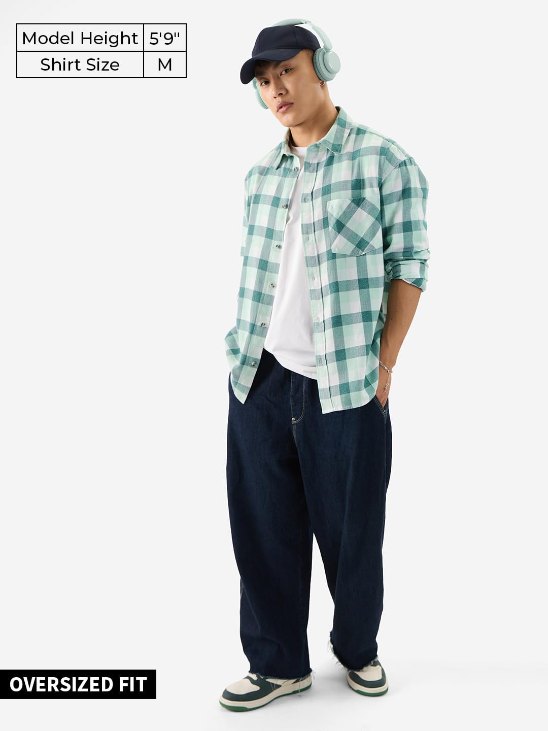 The Souled Store Plaid: Green Bay Men and Boys Collared Neck Long Sleeve Button Front Relaxed Fit Shirts