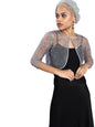 Style Quotient Women Silver Sequin Sheer Crop Shrug