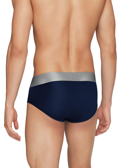 XYXX Mens Underwear Illuminati IntelliSoft Antimicrobial Micro Modal Brief Pack of 3 (Black & Steel Grey ; Brilliant Blue ; Bla