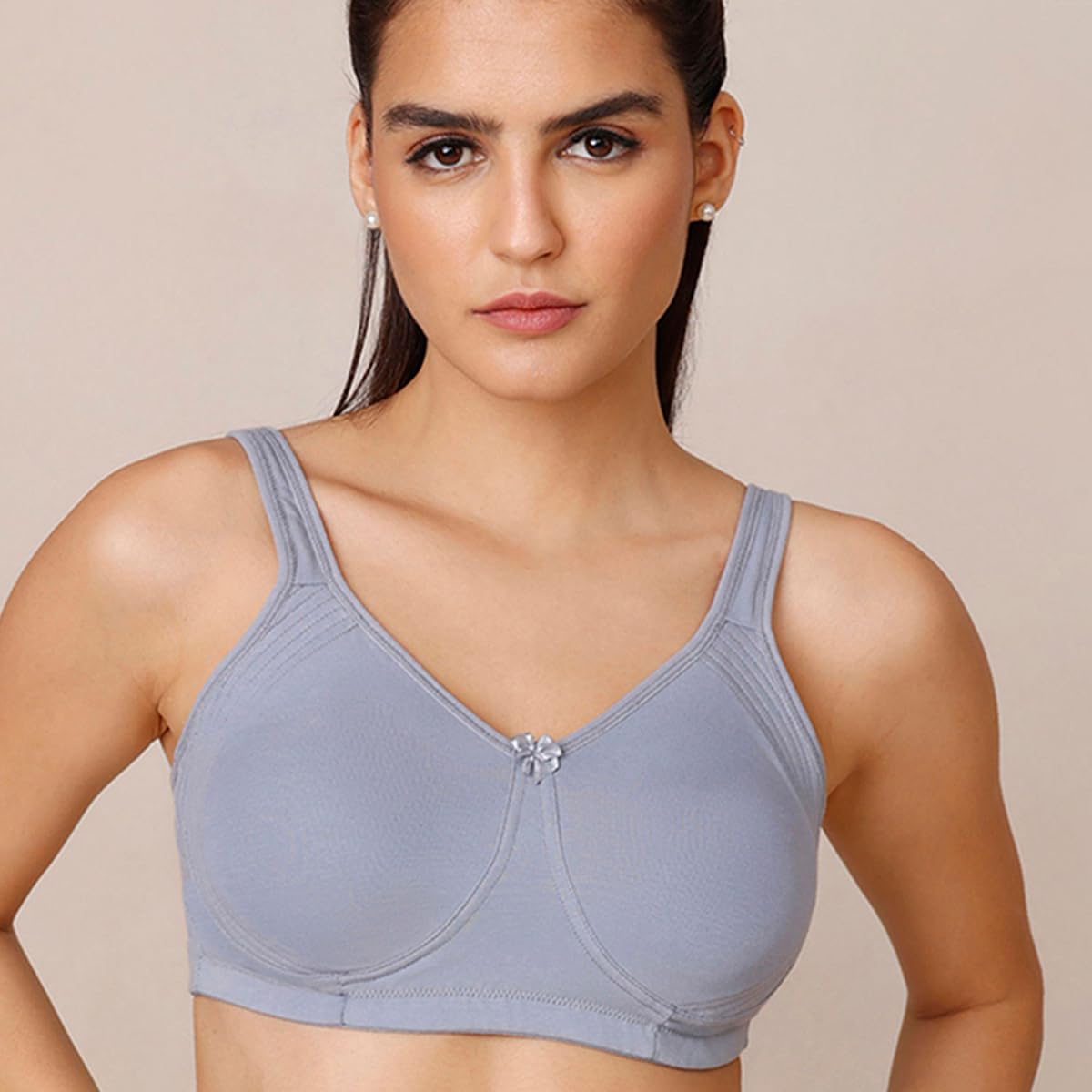 NYKD Encircled with Love Everyday Cotton Bra for Women Non Padded, Wirefree, Full Coverage - Side Support Shaper - NYB169,White/