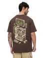 The Souled Store Built to Play Men and Boys Short Sleeves Round Neck Brown Graphic Printed Cotton Oversized T-Shirts