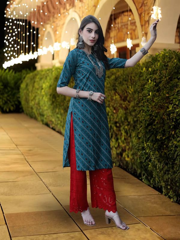 Pinkmint WomenS Crepe Kurti Round Neck Straight Kurti For Women Comfortable Kurti Regular Wear Kurti For WomenS (Pack Of 6)