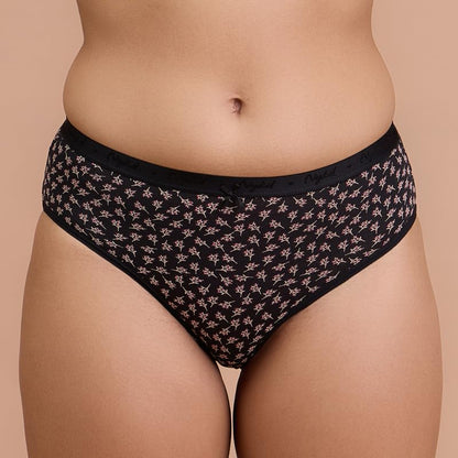 Nykd (NYP391) Breathable Cotton Hipster Panty Set for Women (Pack of 3) |Mid Waist & Medium Coverage Underwear with Anti-odour &