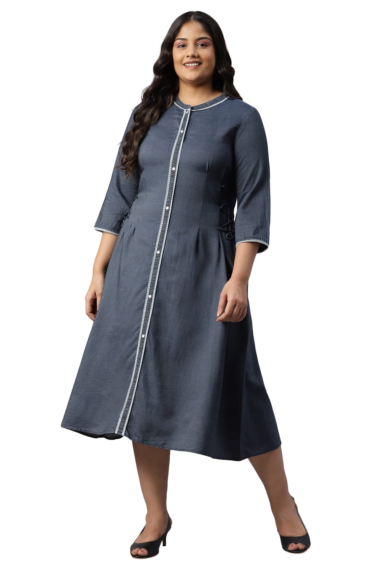 Blue Denim Plus Size Dress