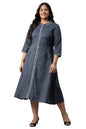 Blue Denim Plus Size Dress