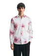 The Indian Garage Co Mens Slim Fit Cutaway Collar Long Sleeves Printed Party Shirt