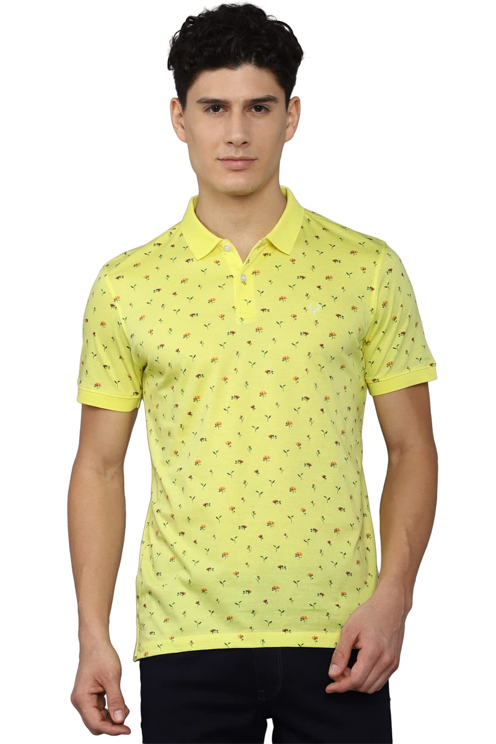 Allen Solly Men Regular Fit Printed Casual Cotton Polo Shirt