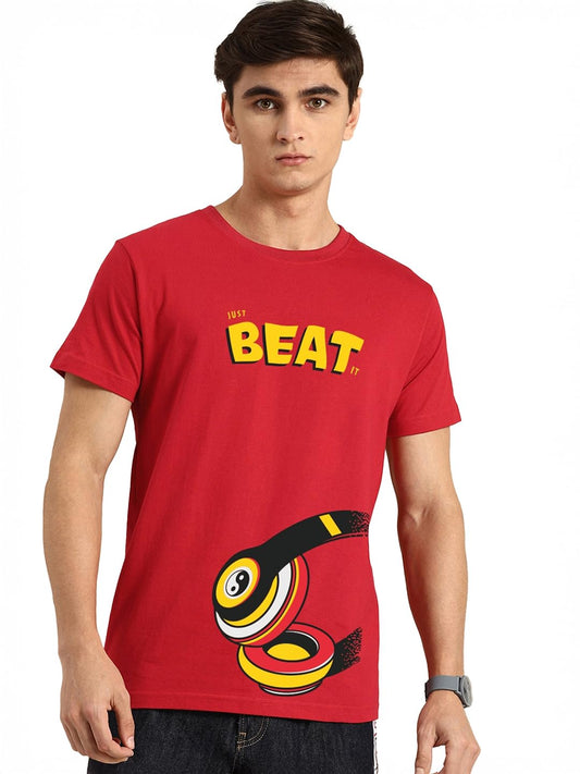 Bewakoof Graphic Print Men Red Half Sleeve Round Neck T-Shirt