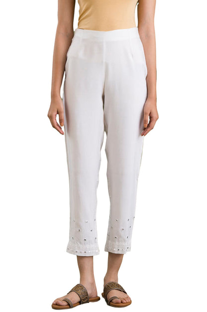 Folksong Strechable Slim Pants for Women | Trousers for Women | W for Woman