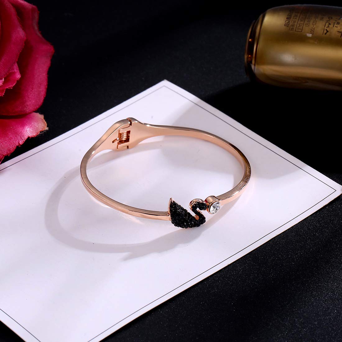 Jewels Galaxy Stylish Rose Gold Plated Bracelet Jewellery for Women (SMNJG-BNNG-3241)