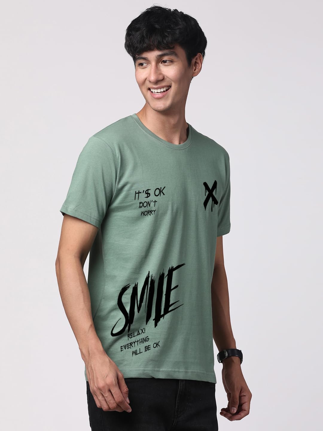ADRO Mens Smile Printed Cotton T-Shirt_RN24-L2-SMILE-PT