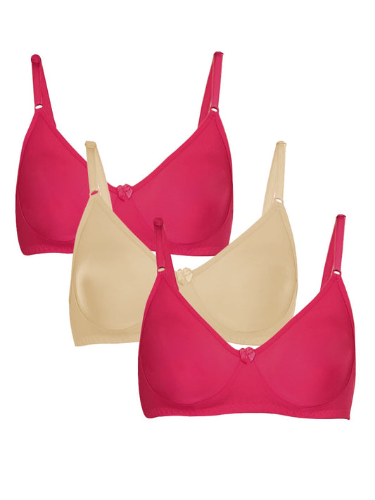 Clovia Womens Cotton T-Shirt Bra (Pack of 3) (Combrc050- Multi-Coloured_32B),Assorted