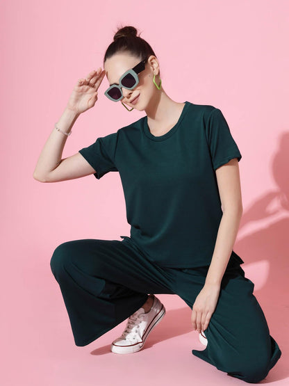 Oomph! Coord Set For Women Western, Green - Md930