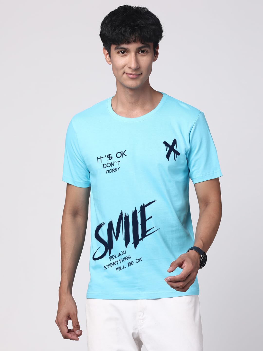 ADRO Mens Smile Printed Cotton T-Shirt_RN24-L2-SMILE-MI