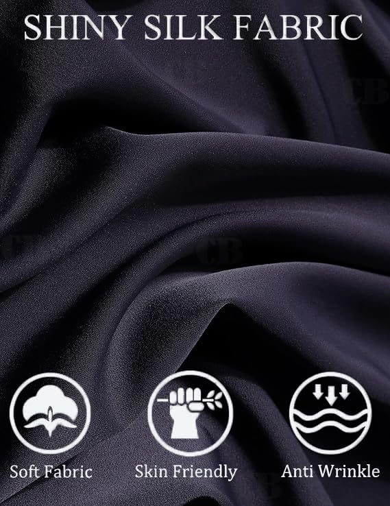 CB-COLEBROOK Men Luxury Satin Silk Dress Shirt - Long Sleeve, Satin, Shiny Button Down, Prom, Wedding Party Shirt (in, Alpha, XL