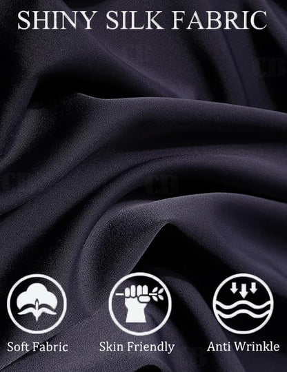 CB-COLEBROOK Men Luxury Satin Silk Dress Shirt - Long Sleeve, Satin, Shiny Button Down, Prom, Wedding Party Shirt (in, Alpha, XL