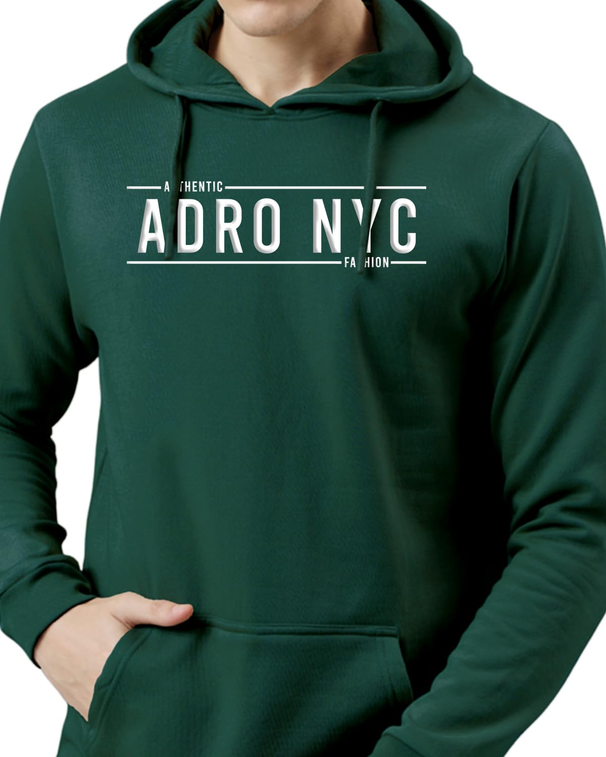 ADRO Mens Cotton Neck Hooded Sweatshirt (H24-ADRO-GRN_Green