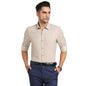 Turtle Men Cotton Melange Slim Fit Brown Printed Full Sleeve Formal Shirt