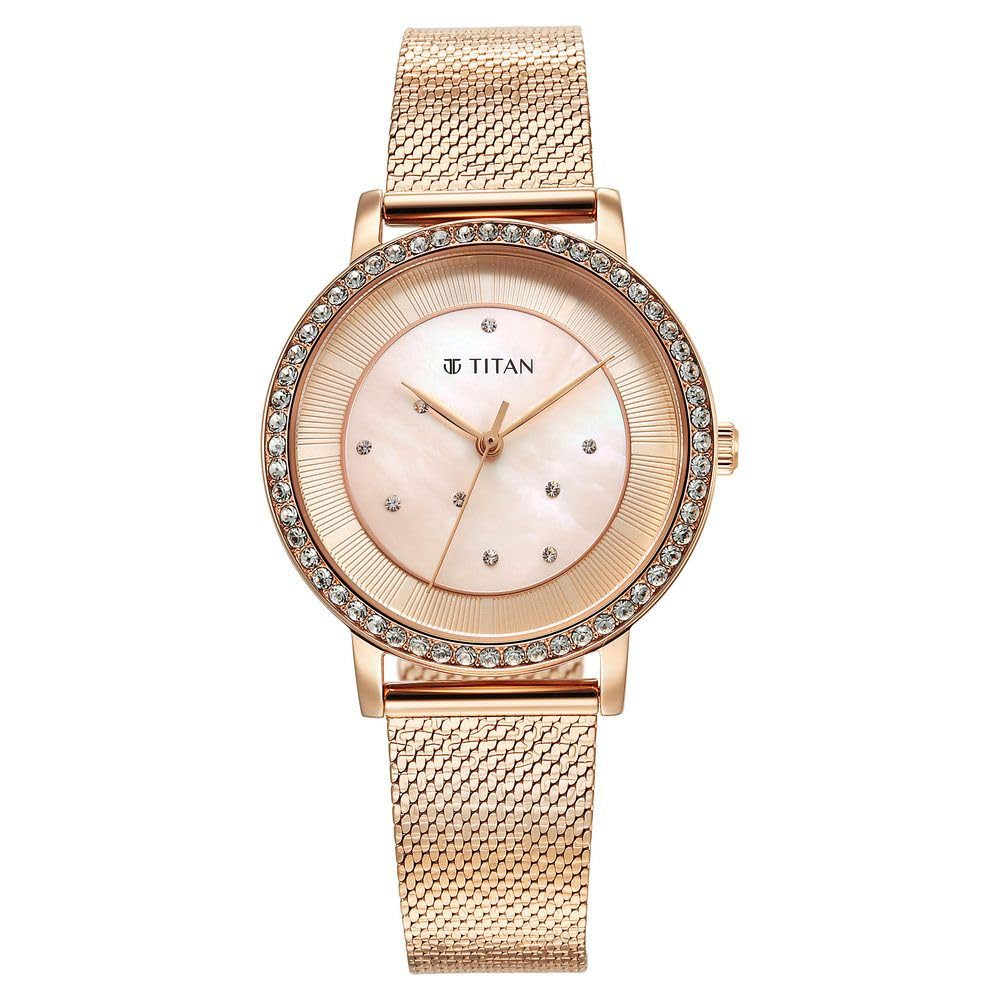 Titan Analog Rose Gold Dial WomenS Casual Watch