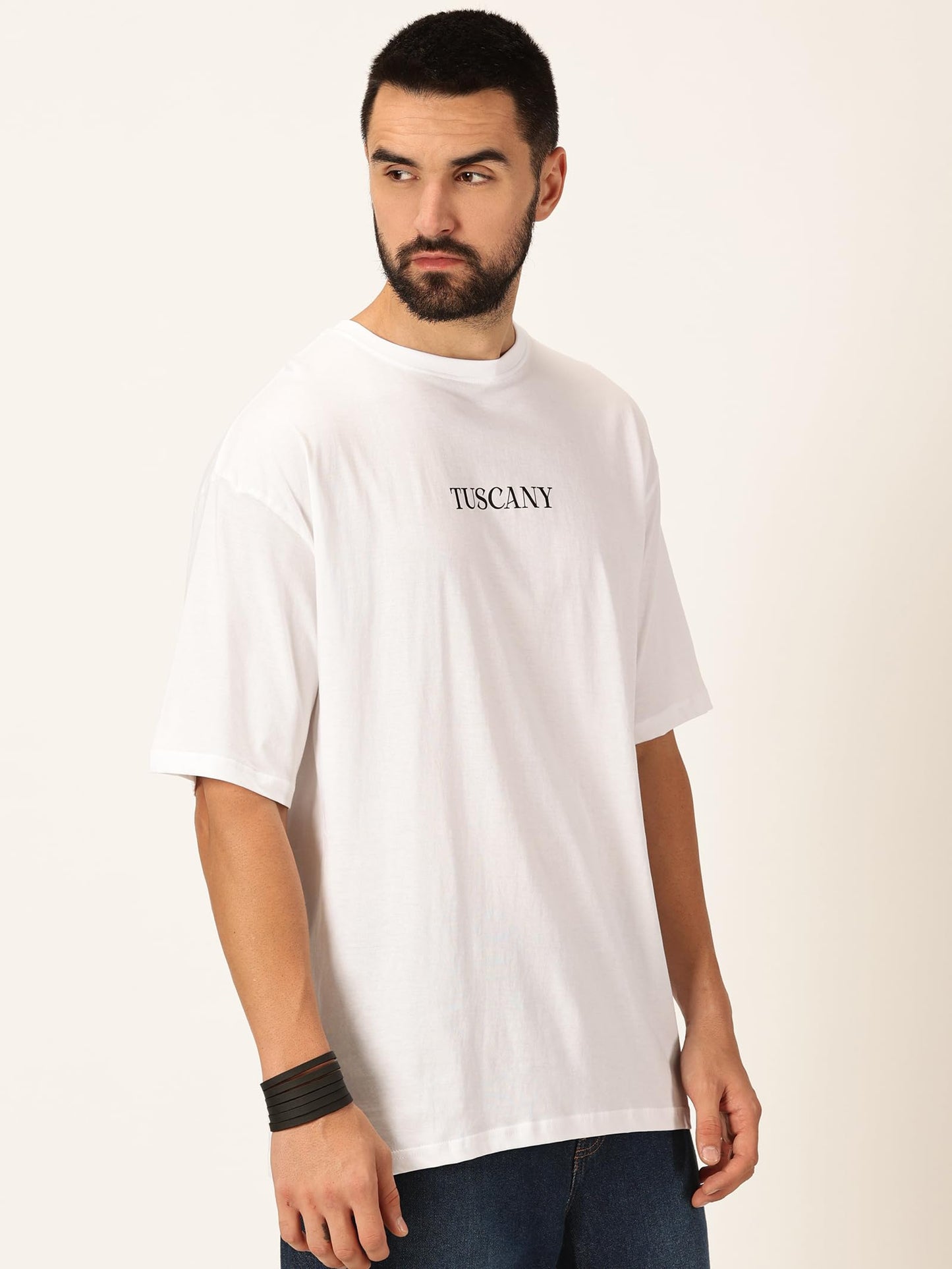 Thomas Scott Mens Oversized Fit T-Shirt (TSKOversized_White Tuscany