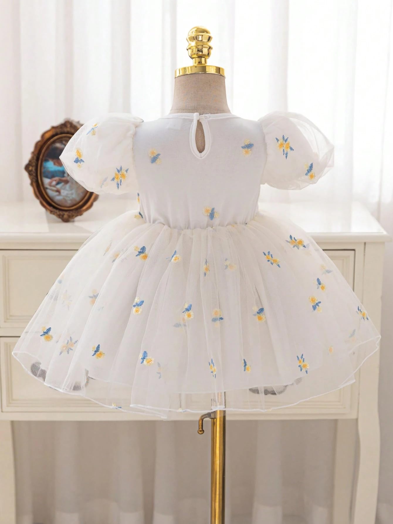 TAGAS Toddler Girls Ruffle Trim Bow Front Dress| Girls Dress | Party Dress for Girls |