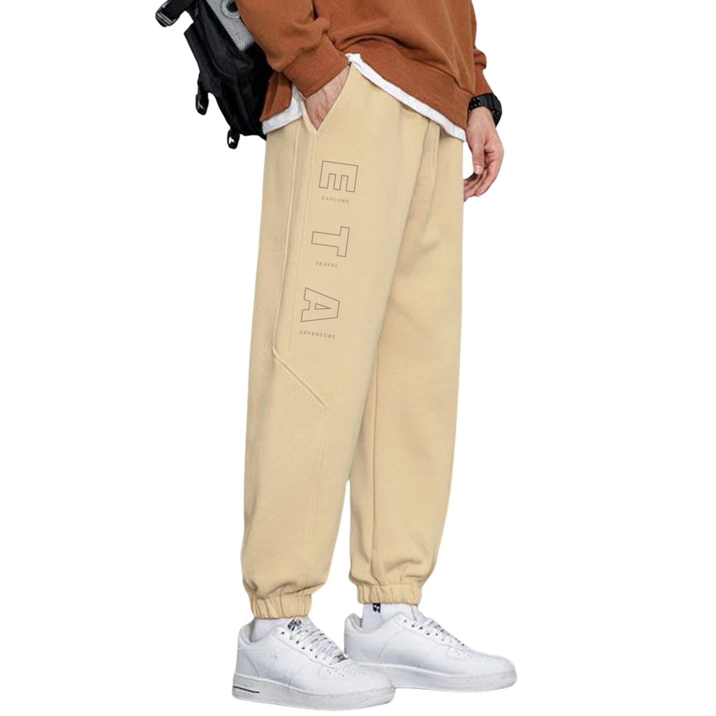 Nobero MenS Loose Sweatpants (1M-Bwjg-R0171_Pebble