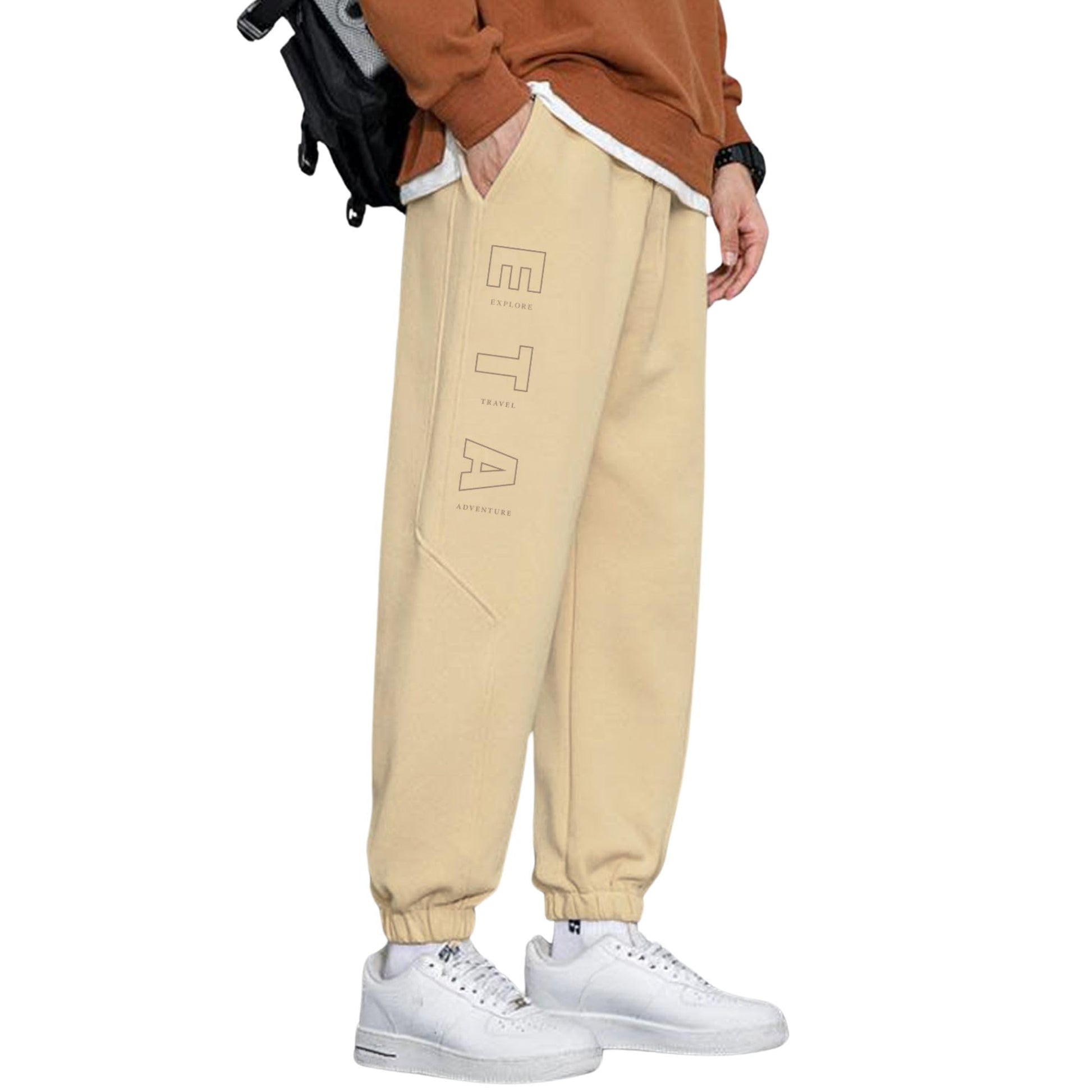 Nobero MenS Loose Sweatpants (1M-Bwjg-R0171_Pebble