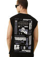 Bewakoof Official Star Wars Merchandise Storm Trooper Mens Graphic Print Oversized Fit Sleeveless Round Neck Cotton Vest_637002