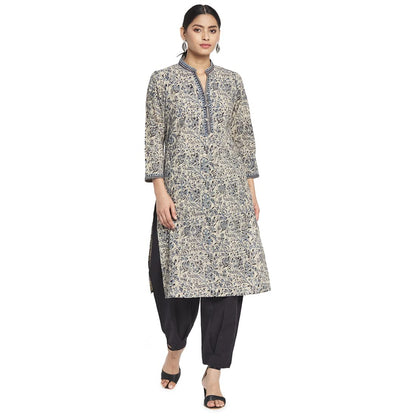 Fabindia Multicolour Cotton Printed Knee Length Kurta