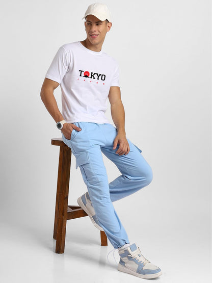 Nobero MenS Typography Regular Fit T-Shirt (1M-Twts-C0836-Pbl_White-Tokyo
