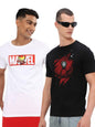 Bewakoof X Official Marvel Merchandise Mens Graphic Printed 100% Cotton T-Shirt (Pack of 2) - Regular Fit, Round Neck, Half Sle