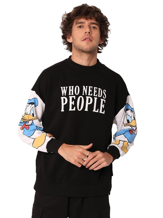 Bewakoof MenS Graphic Print Oversized Sweatshirt_550979_Grey_2Xl