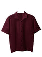 Pinkmint Textured Shirts for Men l Chest Pocket Short Sleeve Maroon Shirt l Regular Fit Summer Outdoor Activities (Pack of 1)