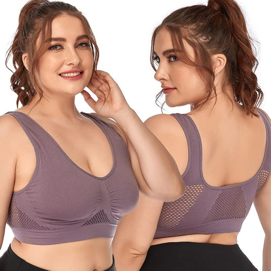 Fabme WomenS Nylon Blend Wire Free Casual Padded Bra (Br0312_Purple